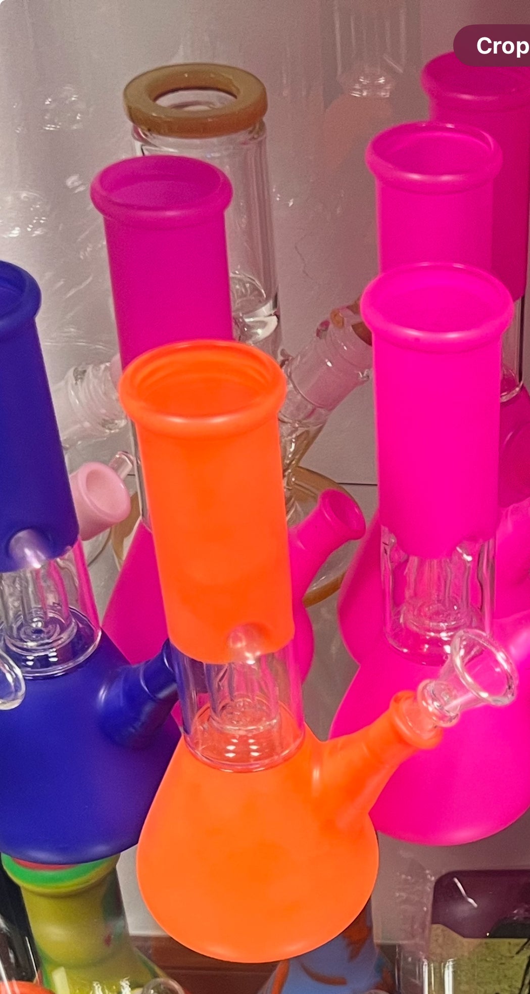 Ripkitty 8” Dome Glass Water Pipe Bong - Assorted Color Art Piece