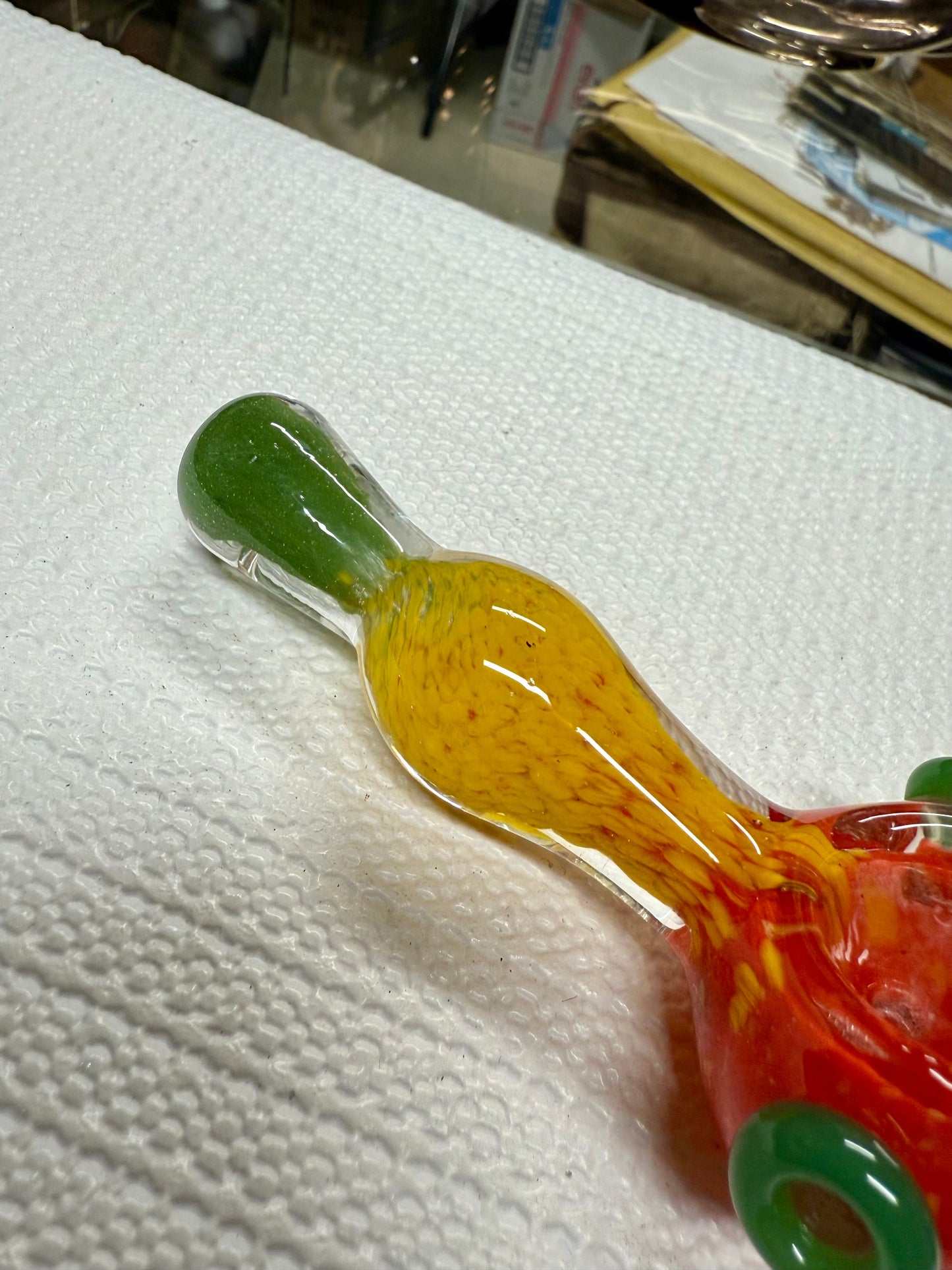 Ripkitty 3.5” Tobacco Dry Herb Hand Pipe Rasta Color Art Spoon
